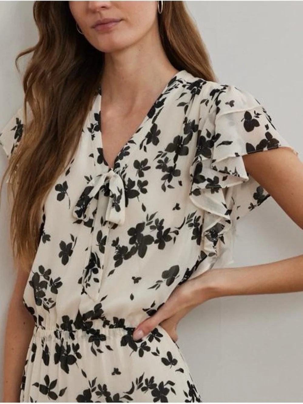 NWOT LAUREN RALPH LAUREN
Floral Georgette Tie-Neck Maxidress size 16 - Picture 8 of 16